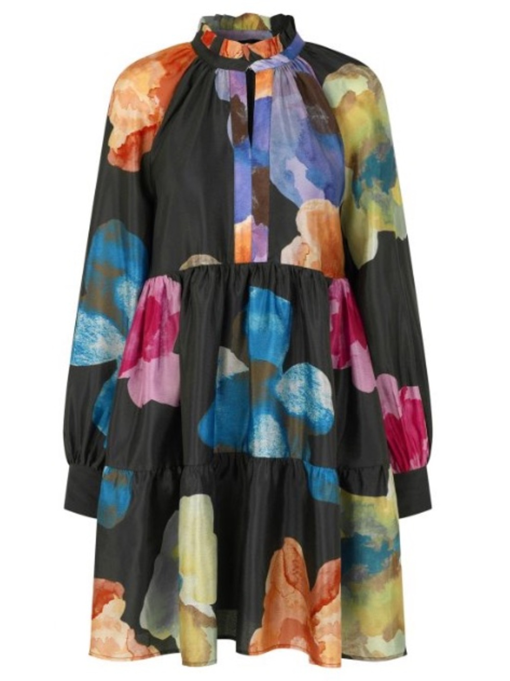 Stine Goya Jasmine Mini Dress Flower Euphoria Long Sleeve Large